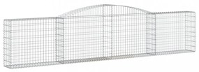 vidaXL 6 db íves horganyzott vas gabion kosár 400x30x80/100 cm