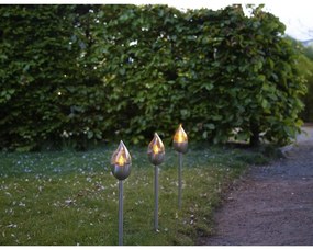 Napelemes LED talajba szúrható kültéri lámpa szett 3 db-os (magasság 40 cm) Olympus – Star Trading