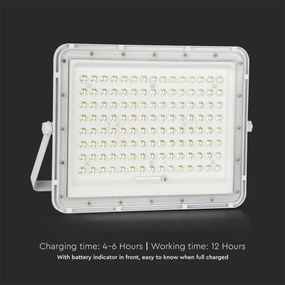 LED kültéri napelemes reflektor LED/20W/3,2V 4000K fehér + DO