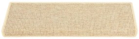15 db szizál hatású világos bézsszínű lépcsőszőnyeg 65x21x4 cm