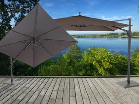 Horizon Premium slnečník 300x300 cm sivohnedý