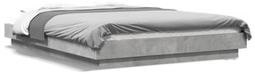 betonszürke szerelt fa ágykeret LED-del 120 x 190 cm