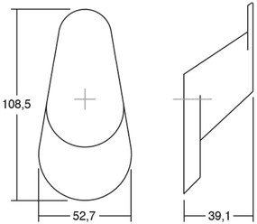 Fogas  Viefe CRESTT  gomb, fém, matt fehér EI