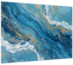 Kép - Világoskék márvány arannyal II. (70x50 cm)