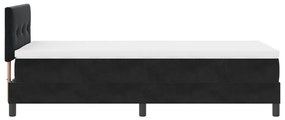 Boxspring Ágy Mattal és LED Fényekkel Fekete 90x200 cm Bársonyos