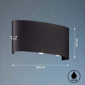 FISCHER&HONSEL 30377 BERLIN Modern Kültéri Fali Lámpa Fekete LED IP54