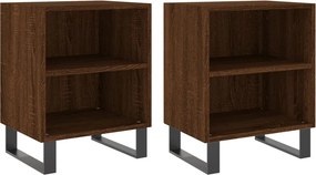vidaXL 2 db barna tölgyszínű szerelt fa éjjeliszekrény 40x30x50 cm