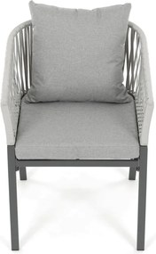 Kerti szék, fém, polyrattan, szürke, AZC-S1430 GREY