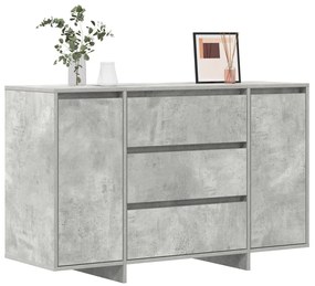 Oldalszekrény Beton Szürke 120x41x75 cm Műanyag Fa