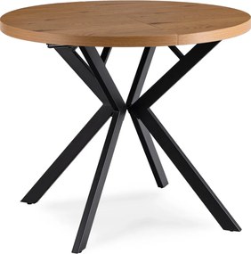 LUGO bővíthető étkezőasztal 90-190 cm arany tölgy/fekete