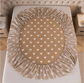 Mikroszálas lepedő CARAMHEART barna 90x200 cm