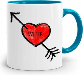 Kék Bögre Ajándék Nagybácsinak Átszúrt Szív fényképes nyomtatással