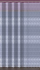 Kész Függöny Szalaggal, Fehér, Alul Mintás 600x170