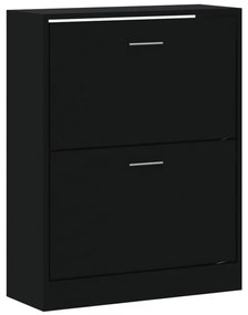 fekete szerelt fa cipősszekrény 63x24x81 cm