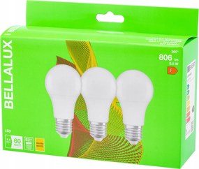 3x Led izzó E27 8,5W 60W 806lm 2700K Bellalux