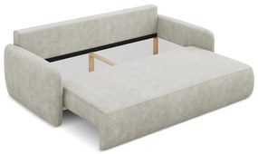 Krémszínű zsenília kinyitható-tárolóhelyes kanapé 218 cm Lilo – Makamii