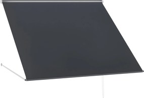 Outsunny Kézi Ablakernyő 150x120 cm Kihúzható Kültéri Napernyő Alumínium Kávával, Állítható Dőlési Szög, UV-védelem és Vízhatlan Sötétszürke | Aosom