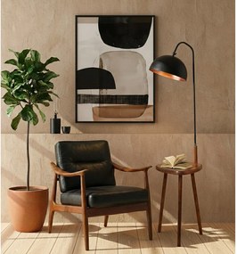 Fekete-barna állólámpa polccal fém búrával (magasság 160 cm) Table – Opviq lights