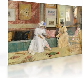 Üveg kép - William Merritt Chase, A Friendly Call, reprodukciók (70x50 cm)