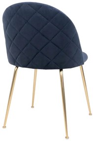 Kék-aranyszínű bársony étkezőszék szett 2 db-os Geneve – House Nordic