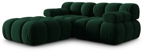 Zöld bársony sarokkanapé Bellis – Micadoni Home
