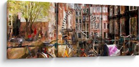 Kép - Amsterdam (órával) (90x30 cm)