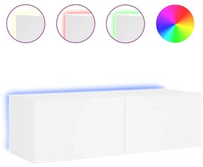 fehér fali TV-szekrény LED-világítással 100 x 35 x 31 cm