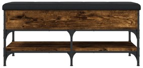 füstös tölgy színű szerelt fa cipőtároló pad 102 x 42 x 45 cm
