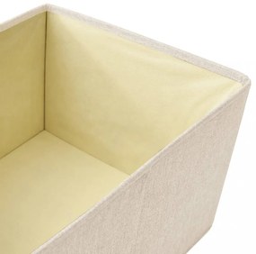 3 db krémszínű szövet rakásolható tárolódoboz