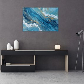 Kép - Világoskék márvány arannyal II. (90x60 cm)