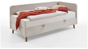 Bézs kárpitozott egyszemélyes ágy tárolóhellyel 90x200 cm Cabana – Meise Möbel