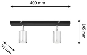 LED Spotlámpa TUNE 2xGU10/4,8W/230V matt króm/fekete