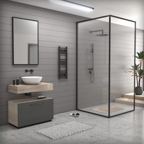 Fekete 300x900mm törölközőszárítós fürdőszobai radiátor Welland Lux | Készletről | Gyors kiszállítással