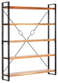 5 szintes tömör akácfa könyvespolc 140 x 30 x 180 cm