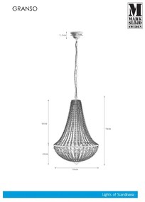 Markslöjd 107028 - Kristály csillár láncon GRÄNSÖ 3xE14/40W/230V