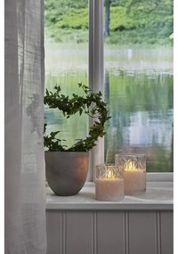 Flamme Romb fehér LED viaszgyertya üvegben, magasság 12,5 cm - Star Trading