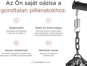 Fekete KOKON függőszék állvány nélkül, szürke párna