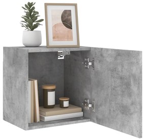 2 db betonszürke szerelt fa fali TV-szekrény 40,5 x 30 x 40 cm