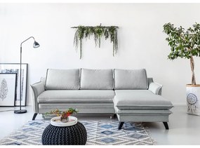 Charming Charlie világosszürke kinyitható sarokkanapé, jobb oldali - Miuform