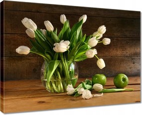 Vászonkép 80x60 Fehér tulipánok