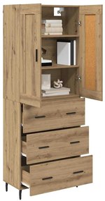 Magasfiú fiókkal 2 pcs Artisan tölgy Műanyag Fa és Üveg