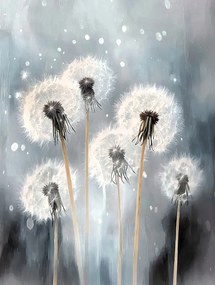 Vászonkép Canvas Természet Pitypang Köd Eső Harmat Könnyűség 75x100