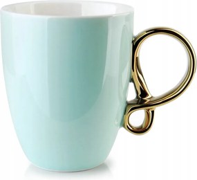 Porcelán bögre Infinity Gold türkiz menta