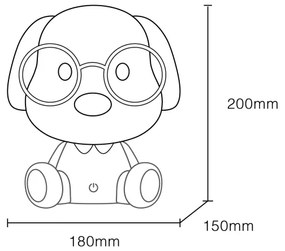 Globo 21761B - LED töltős gyerek éjjeli lámpa PUPPY 1W/5V 500 mAh kék