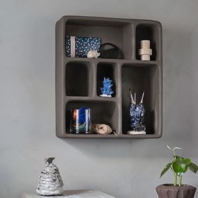 Sötétszürke többszintes fali polc kő dekorral Art Studio – Mette Ditmer Denmark