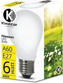 Led izzó E27 Filament 6W Tejfehér semleges