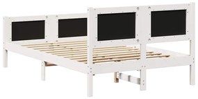 Ágykeret Fehér és világosszürke 120 x 200 cm Tömör fenyőfa