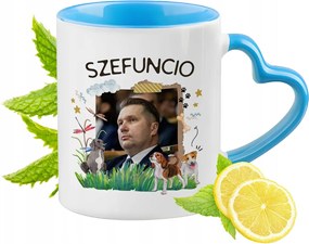 Fekete Bögre Kék Szív Alakú Füllel Ajándék