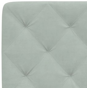 világosszürke bársony ágykeret LED-ekkel matrac nélkül 140 x 190 cm