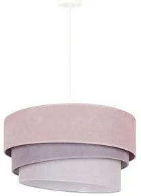 Duolla - Csillár zsinóron TRIO 1xE27/15W/230V átm. 45 cm rózsaszín/szürke/fehér